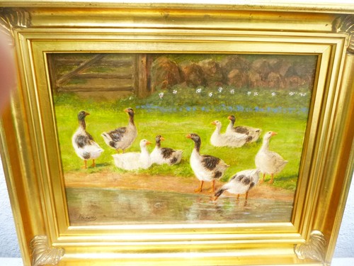 Gemälde von adolf lins gänse - adolf,