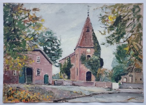 Gemälde öl landschaft stadt - Öl,