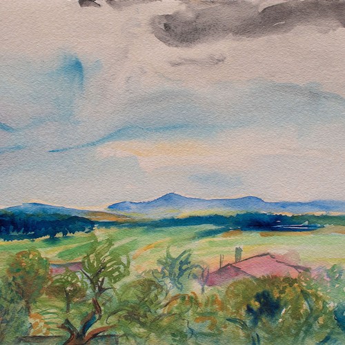 Landschaft wiesen berge - wiesen,