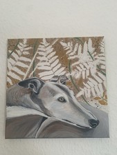 Original Öl Gemälde Windhund