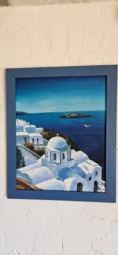 Bild gemalt griechenland blau - bild,