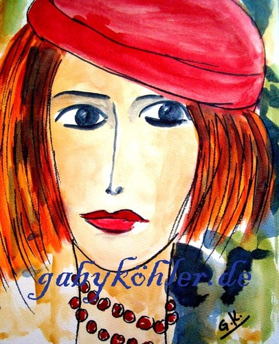 Kunstdruck frau aquarell din - frau,