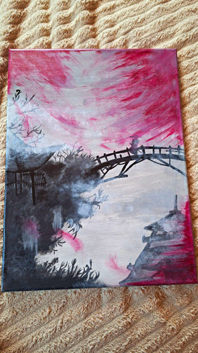 Selbstgemalt landschaft mit - landschaft,