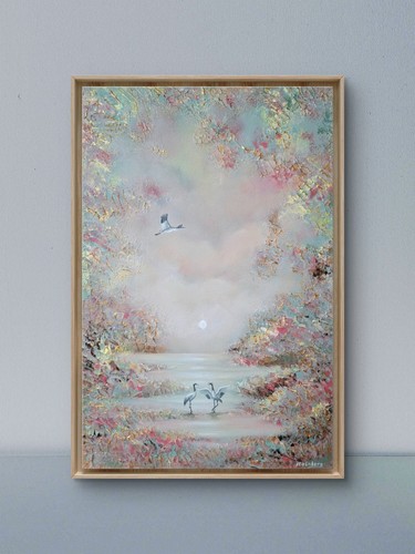 Acrylbild landschaft abstrakt - acrylbild,