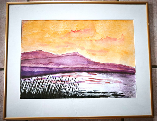 Gerahmtes aquarell landschaft - gerahmtes,