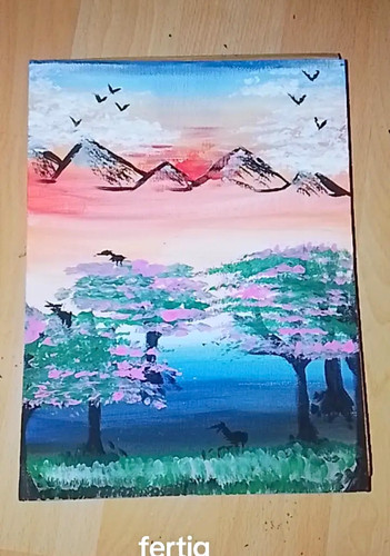 Handgemaltes landschaft - handgemaltes,