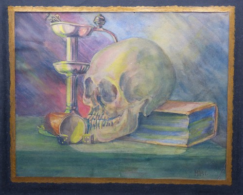 Aquarell vanitas stillleben - aquarell, vanitas-stillleben