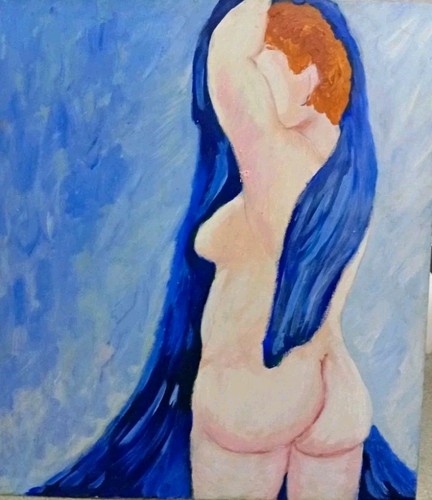 Akt studie acryl auf - akt,