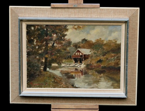 Flusslandschaft mit haus - mit,