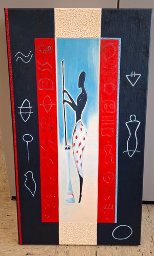 ölbild ölgemälde blau rot - Ölgemälde,