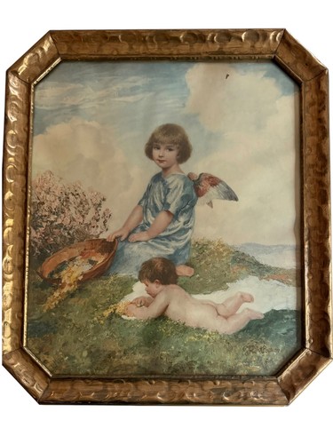 Vintage gedrucktes bild - vintage, engel