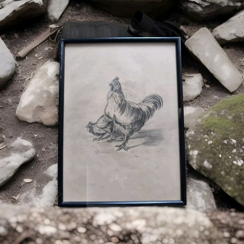 Dessin mit hahn und - hahn,