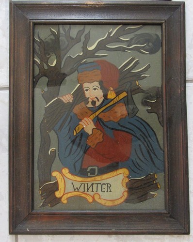 Hinterglasmalerei - 4x,