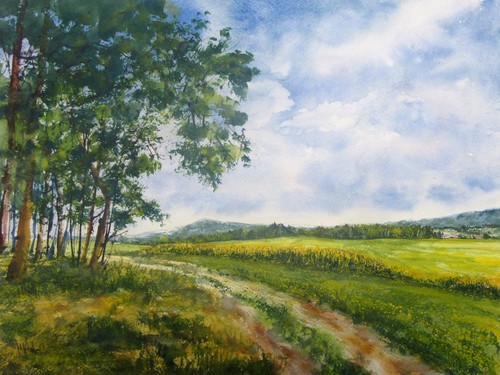 Landschaftsaquarell