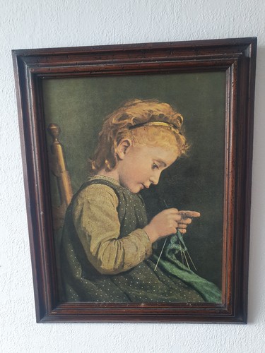 Antiker rahmen mit öldruck - rahmen,