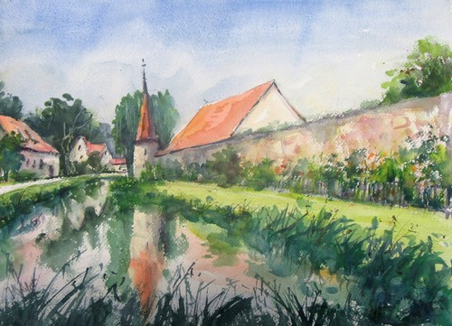 Landschaftsaquarell