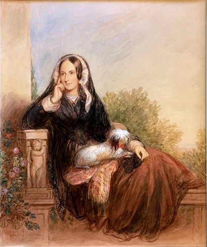 Feine dame mit ihrem hund - dame,